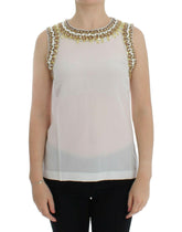 Dolce & Gabbana White crystal embellished tank top -   -  Dolce & Gabbana.